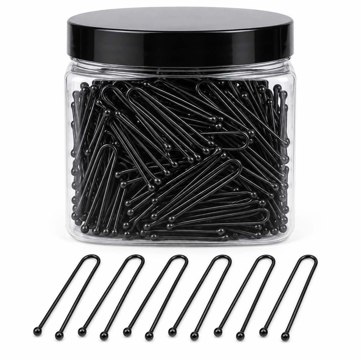Black 2-inch fringe pins 200 piece GC128