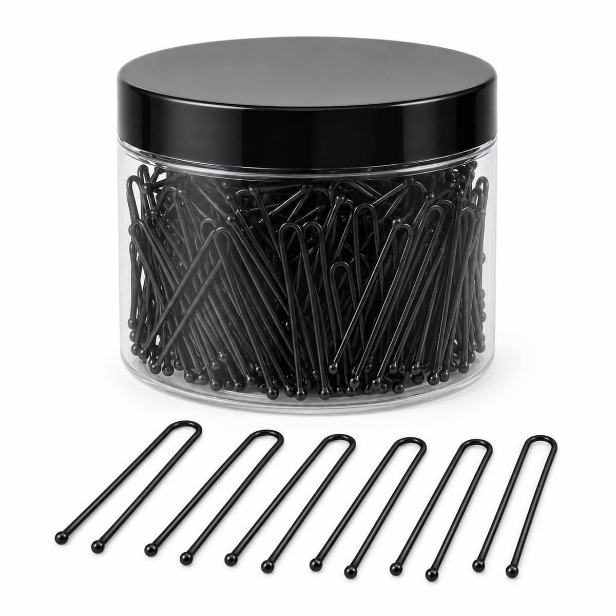 Black firm 2-inch fringe pins
