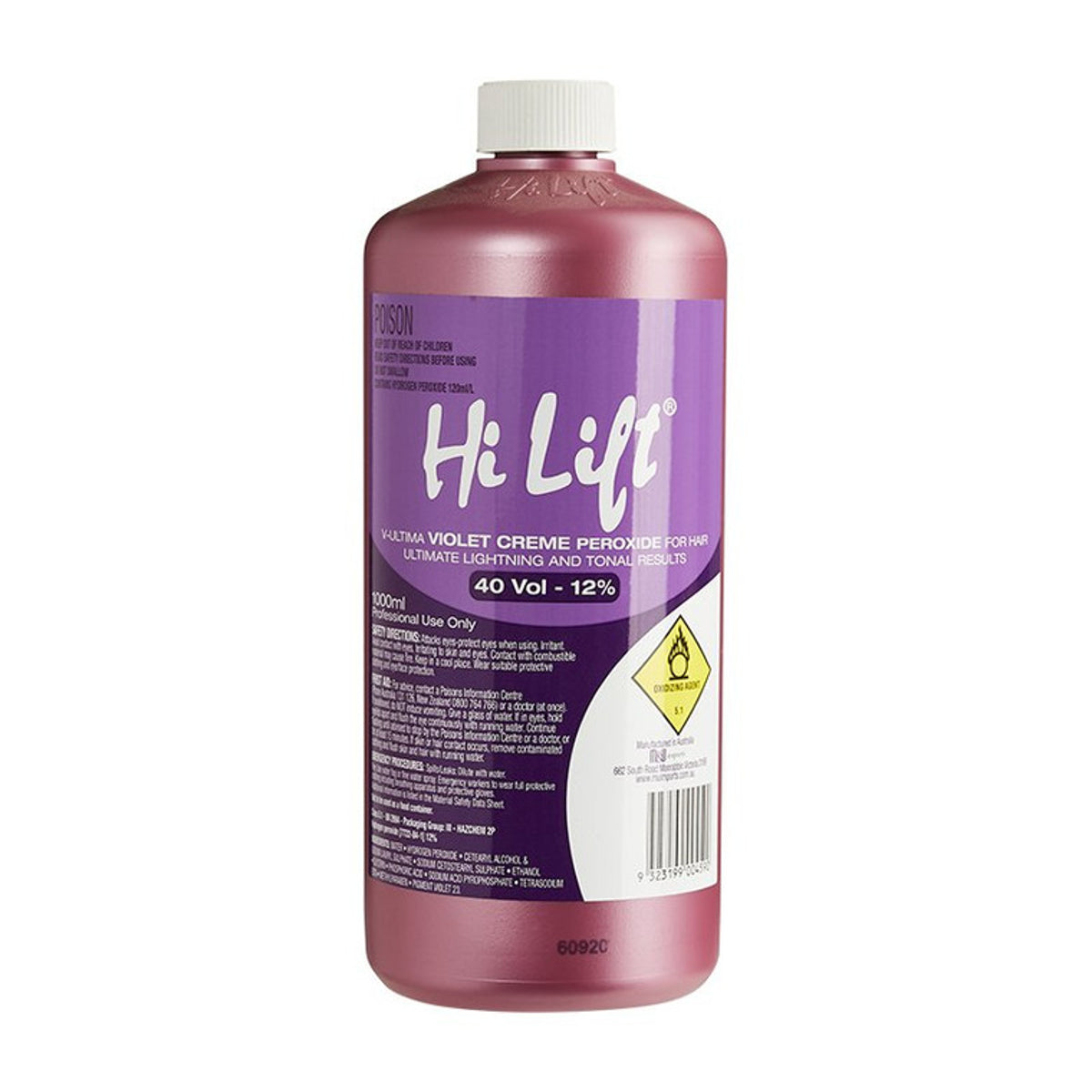 Hi Lift Violet Creme Peroxide 40 Vol 1L