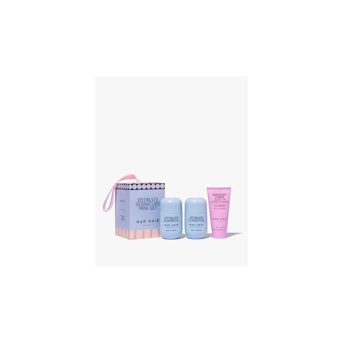Nak Holiday Hydrate Travel Trio | Shampoo + Conditioner + Treatment | Hydrating Travel Set For Dry Hair