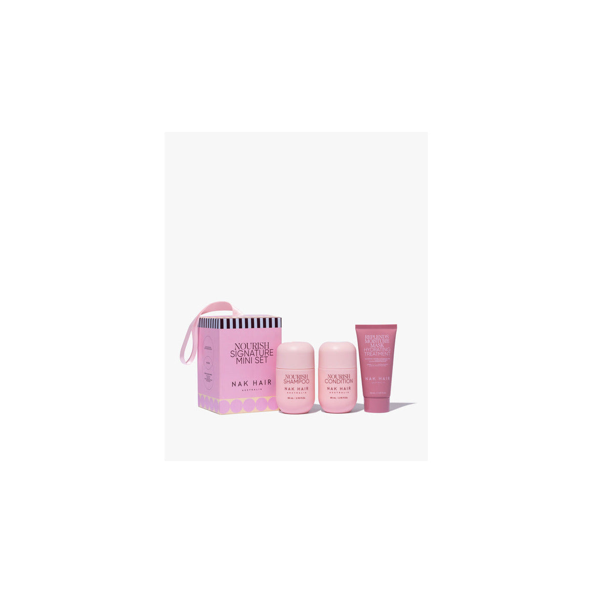 Nak Holiday Nourish Travel Trio | Shampoo + Conditioner + Moisture Mask| Hydrating Travel Set
