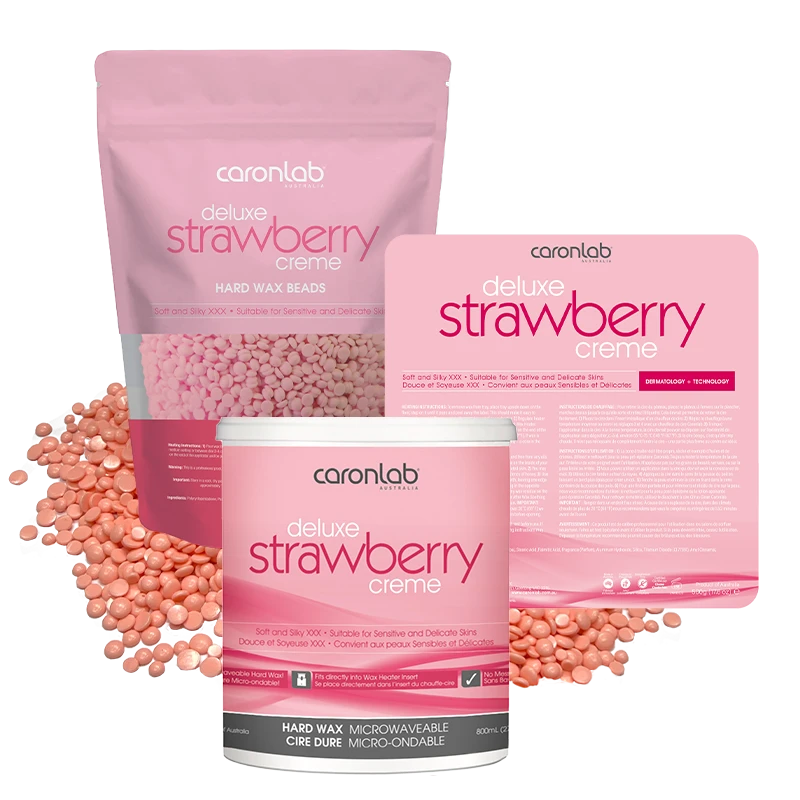 Deluxe Strawberry Creme Hard Wax Caronlab 500g