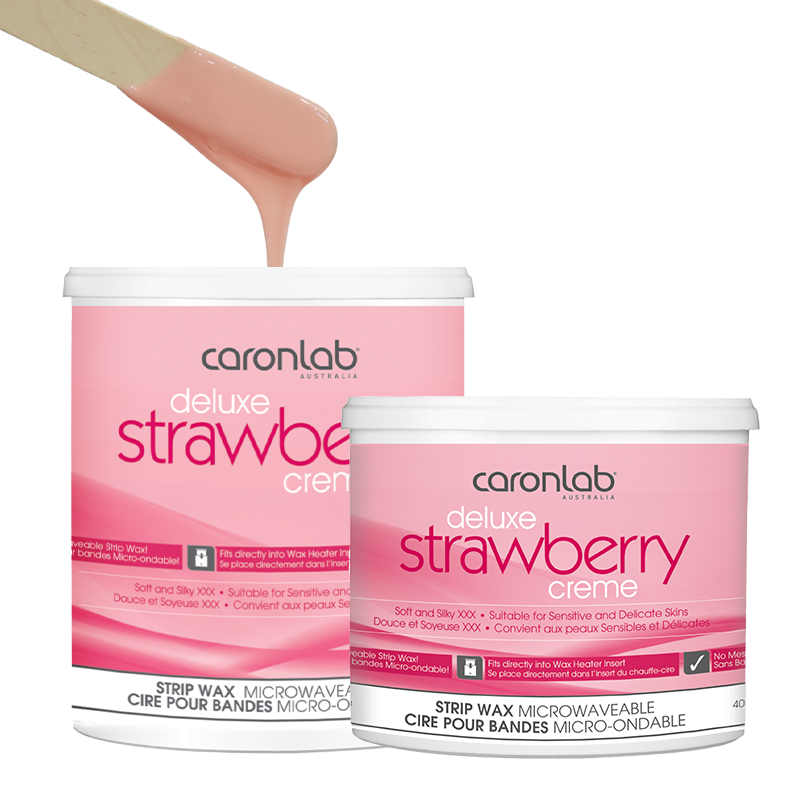 Deluxe Strawberry Creme Strip Wax Caronlab 400ml